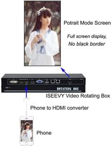 img 3 attached to Проходная вращающая видео-коробка ISEEVY: входы HDMI DP DVI VGA с функцией переворота изображения на 90 или 270 градусов для вертикального дисплея