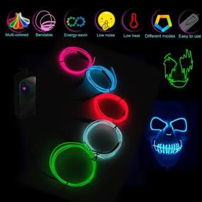 img 3 attached to 🎃 1 Pack Colorful El Wire Neon Strip Lights - 5 in 1 Meter Neon Glow Electroluminescent Wire for Halloween, Christmas Party, DIY Decoration...