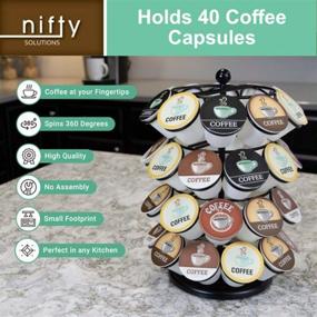 img 1 attached to Nifty Coffee Pod Carousel: Organize K-Cups with 360-Degree Spinning ☕️ Design - Stylish Black Kitchen Counter Storage Solution for Home or Office