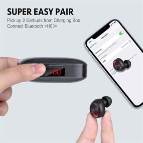 img 2 attached to 🎧 Беспроводные наушники ADvancore True Wireless, Bluetooth 5.0, воспроизведение 120 часов, стерео звук Hi-Fi, водонепроницаемые IPX7, вкладыши с микрофоном, ЖК-дисплей, кейс на 2000 мАчималь, заряжаемый.