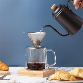 img 3 attached to ☕️ BTaT- Pour Over Coffee Maker Set: Double Wall Glass, 16 oz, Drip Coffee Maker with Permanent Filter - Manual Brewing at Its Finest!