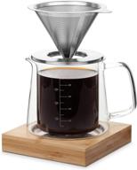 ☕️ btat- pour over coffee maker set: double wall glass, 16 oz, drip coffee maker with permanent filter - manual brewing at its finest! logo