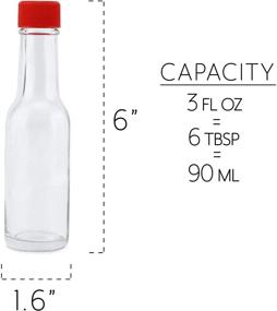 img 2 attached to 🌶️ Cornucopia Mini Hot Sauce Bottles 3-Ounce (24-Pack); Small Bottles with Red Caps, Dripper Inserts, and Black Shrink Bands