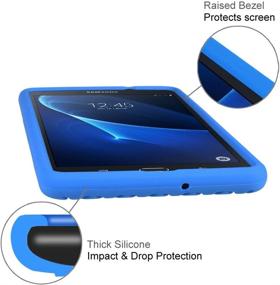 img 1 attached to 📱 Fintie Silicone Case for Samsung Galaxy Tab A 7.0 - Honey Comb Series, Blue - 2016 Release (SM-T280/SM-T285)