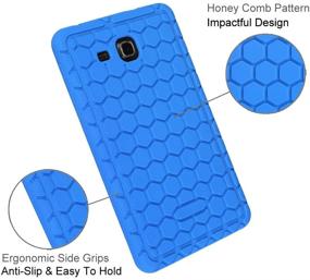 img 2 attached to 📱 Fintie Silicone Case for Samsung Galaxy Tab A 7.0 - Honey Comb Series, Blue - 2016 Release (SM-T280/SM-T285)