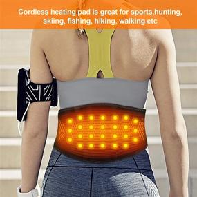 img 1 attached to 🔥 Extra Large 52'' Heating Pad Back Massage: Cordless Battery Heat Therapy for Lower Back Pain Relief, Boosted by Heated Back Brace Waist Belt Wrap- Ideal for Lumbar Spine, Stomach, and Arthritis