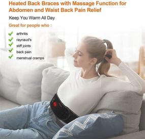 img 3 attached to 🔥 Extra Large 52'' Heating Pad Back Massage: Cordless Battery Heat Therapy for Lower Back Pain Relief, Boosted by Heated Back Brace Waist Belt Wrap- Ideal for Lumbar Spine, Stomach, and Arthritis