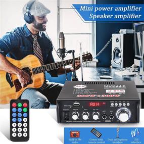 img 1 attached to 🔊 Wireless Bluetooth 5.0 Stereo Amplifier System - 2x300 Watt 2 Channel Sound Power Audio Receiver with USB AUX SD Card, FM Radio for Home Speakers, Mini Car Audio Surround Subwoofer by MakerHawk