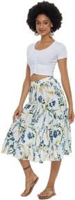 img 1 attached to Alcea Rosea Womens Chiffon Floral Women's Clothing and Skirts