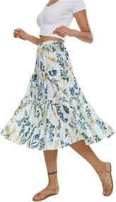 img 4 attached to Alcea Rosea Womens Chiffon Floral Women's Clothing and Skirts