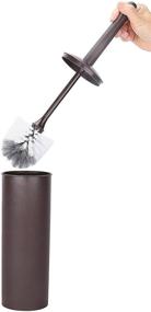 img 2 attached to Bathroom Deep Cleaning Set: Toilet Brush, Toilet 🚽 Bowl Brush, and Holder - Bronze Plastic Toilet Brush Holder