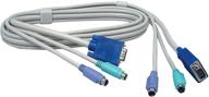 🔌 trendnet 6-foot ps2 vga kvm combo cable | connects with trendnet kvm switches | keyboard & mouse: ps/2 6-pin mini-din | monitor: 15-pin hddb type | tk-c06 logo