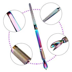 img 1 attached to 💅 Professional 2-Piece Nail Pinching Tool Set - Stainless Steel Cuticle Pusher & Shaper Tweezers for Nail Art Manicure and Pedicure