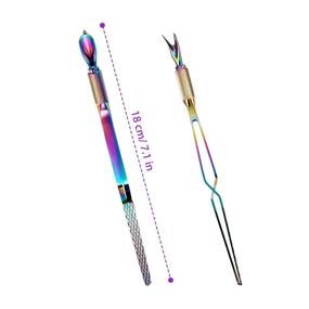 img 3 attached to 💅 Professional 2-Piece Nail Pinching Tool Set - Stainless Steel Cuticle Pusher & Shaper Tweezers for Nail Art Manicure and Pedicure