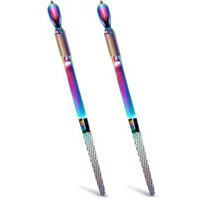 img 4 attached to 💅 Professional 2-Piece Nail Pinching Tool Set - Stainless Steel Cuticle Pusher & Shaper Tweezers for Nail Art Manicure and Pedicure