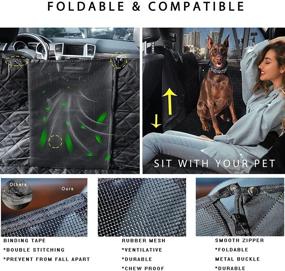 img 3 attached to 🐶 Protective Dog Car Seat Cover: Waterproof Hammock for Backseat, Scratchproof Pet Seat Covers for Cars Trucks - Tang Young