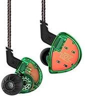 kz es4 hybrid dual driver high fidelity earbuds for extra bassy audio experience (green, no mic) logo