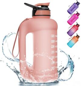 img 4 attached to 💧 PASER Half Gallon Water Bottle: 64oz Motivational Time Marker with Straw, Dual Handle, and Leakproof Design - Ideal for Camping, Sports, Workouts, and Outdoor Activities - BPA Free