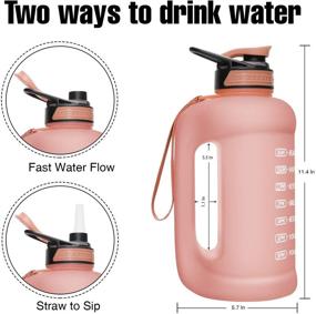 img 2 attached to 💧 PASER Half Gallon Water Bottle: 64oz Motivational Time Marker with Straw, Dual Handle, and Leakproof Design - Ideal for Camping, Sports, Workouts, and Outdoor Activities - BPA Free