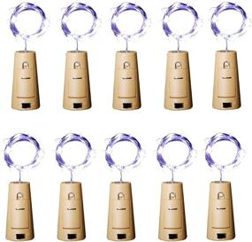 img 4 attached to 🍾 Aluan 10 Pack Wine Bottle Lights with Screwdriver - Battery Operated Cork Bottle String Lights with 12 LEDs for Party Wedding Christmas Halloween Bar Jar Lamp Decor, Cool White