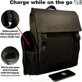 img 2 attached to Leather Backpack Business Charging Resistant