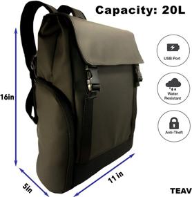 img 3 attached to Leather Backpack Business Charging Resistant