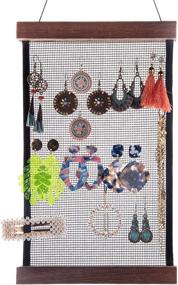 img 4 attached to 💎 FEQO Earring Holder Wall Mounted - Stylish Jewelry Organizer with 20 S Shape Black Hooks