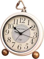🕰️ small decorative vintage quartz analog clock, non ticking, silent desk clocks mantel with large numerals, battery operated - beige logo
