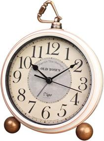 img 4 attached to 🕰️ Small Decorative Vintage Quartz Analog Clock, Non Ticking, Silent Desk Clocks Mantel with Large Numerals, Battery Operated - Beige