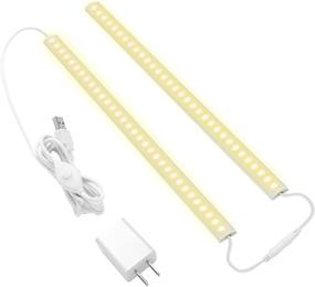 img 4 attached to 🔌 3000K Dimmable LED Under Cabinet Lighting, 2pcs - USB Plug, Memory Function, Linkable LED Cabinet Light Bar for Kitchen, Plug-in Workbench Light, Super Slim LED Light Bar for Room