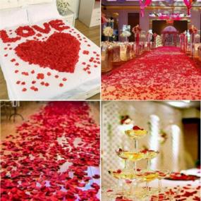 img 1 attached to 🌹 Набор свадебной декорации "2200 темно-красных шелковых лепестков роз" от Code Florist