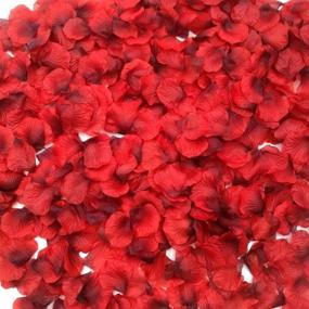 img 3 attached to 🌹 2200-Piece Dark-Red Silk Rose Petals Wedding Flower Decoration Set by Code Florist
