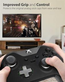 img 2 attached to Fosmon [Set of 4] Xbox One Analog Stick Joystick Controller Extended Thumb Grips for Enhanced Performance in Solid Black