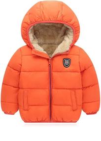 img 4 attached to 🧥 Warm and Cozy: Filouda Baby Boys Girls Winter Jacket with Fleece Lining, Windproof Hooded Puffer Coat