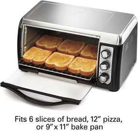 img 1 attached to 🔥 Hamilton Beach Countertop Convection Toaster Oven 6-Slice, Bake Pan & Broil Rack - Black (31331D): Efficient Cooking at Your Fingertips