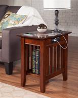 🌰 atlantic furniture mission side table: elegant rubber wood walnut edition logo