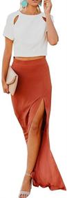 img 3 attached to 👗 Vintage Flowy Chiffon Maxi Skirt: Imily Bela Women's High Waisted Bottom with Side Split