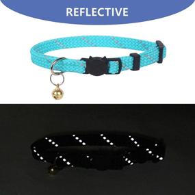 img 1 attached to 🐱 4 Pack Breakaway Cat Collar with Bell - Safe Buckle Collars for Kittens and Cats - Assorted Cute Patterns - Adjustable from 7-11 Inches (Blue)