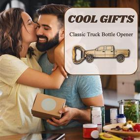 img 2 attached to Father & Husband Birthday Gift: Vintage Truck Bottle Opener Keychain and Beer Accessory Set - Unique Beer Opener for Men, Christmas Gift Idea