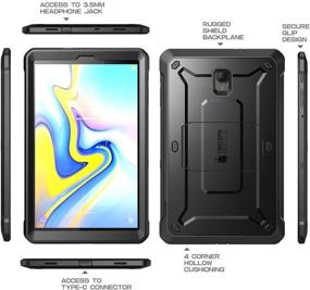 img 1 attached to 🦄 SUPCASE Unicorn Beetle Pro Full-body Rugged Case for Galaxy Tab A 10.5 (SM-T590/T595/T597) - 2018 Release | Built-In Screen Protector | Kickstand Hybrid Case - Black