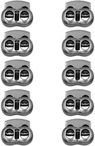 img 4 attached to 🔒 Pack of 10 Gray Metal 2 Hole (7.35mm Diameter) Bean Cord Locks Clamp Toggle Stop Slider for Paracord, Elastic Cord, Accessory Cordage, Drawstrings - Suitable for Indoor/Outdoor Applications