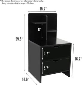 img 1 attached to 🪑 ARTETHYS Small Nightstands: Wooden Sofa Beside Table with Shelf, 2 Drawers, and Cabinet End Table for Bedroom and Living Room