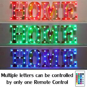 img 1 attached to Rainbow Marquee Letter Lights - 16 Color Changing RGB Signs with Remote Control for Valentine's Day, Birthday Party, Wedding, Christmas Decor - Rainbow Letter A