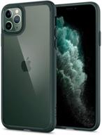 чехол spigen ultra hybrid, разработанный для iphone 11 pro max (2019) - midnight green. логотип