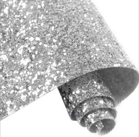 img 2 attached to Sparkle Up Your Walls: Self Adhesive Silver Chunky Glitter Wallpaper, Peel and Stick Roll (17.4in x 16.4ft) - Decorate with Glitter Fabric