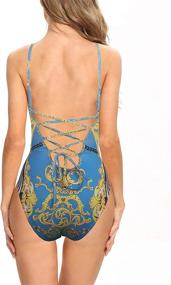 img 1 attached to 👙 Weinicoco V Neck Control Monokini LGA20013 Women's Swimsuit