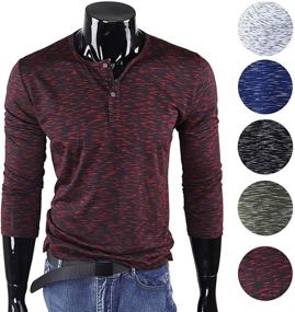 img 3 attached to 👕 Striped Sleeve Henley Shirts - Stylish Clothing for Men's Shirts by FORBUSITE