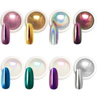 beetles chrome nail powder: captivating mirror & iridescent holographic aurora glitter - 8 shades, 1g/0.5g jars logo