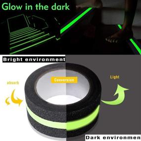 img 3 attached to Stay Safe Anywhere: Anti Slip Grip Tape 2 Inch x 16.4 Foot - Ideal for Indoor/Outdoor Stairs & Slippery Surfaces - Non-Slip Traction with Glow in The Dark Feature