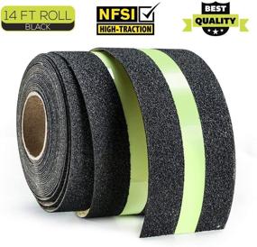 img 1 attached to Stay Safe Anywhere: Anti Slip Grip Tape 2 Inch x 16.4 Foot - Ideal for Indoor/Outdoor Stairs & Slippery Surfaces - Non-Slip Traction with Glow in The Dark Feature